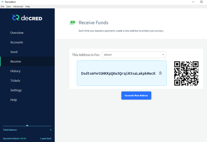 Decred Wallet Address