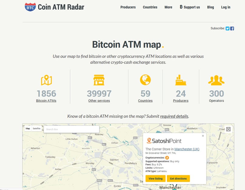 Bitcoin ATM Map