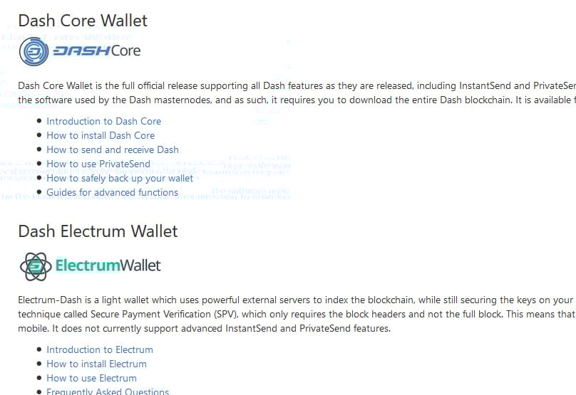 Dash Wallets