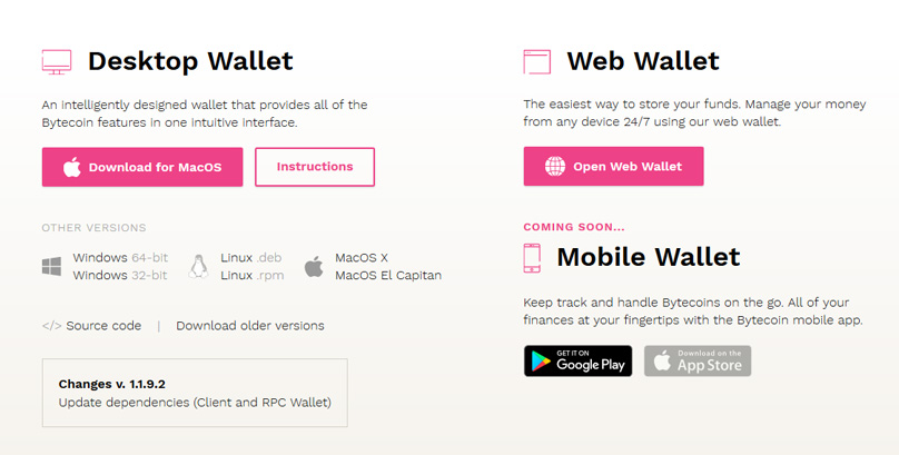 Bytecoin Wallets