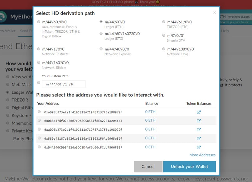 Ledger MyEtherWallet