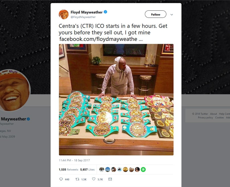 Centra Mayweather Tweet