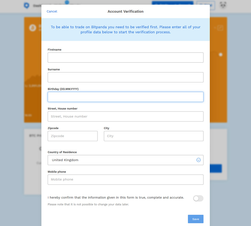 Bitpanda Account Verification