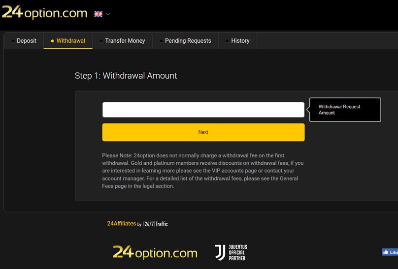 24option Withdrawals