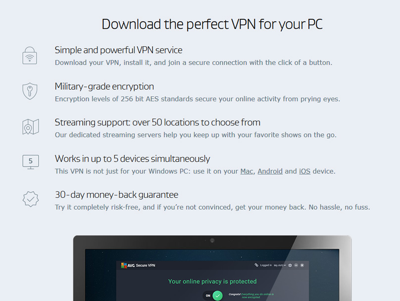AVG VPN Features