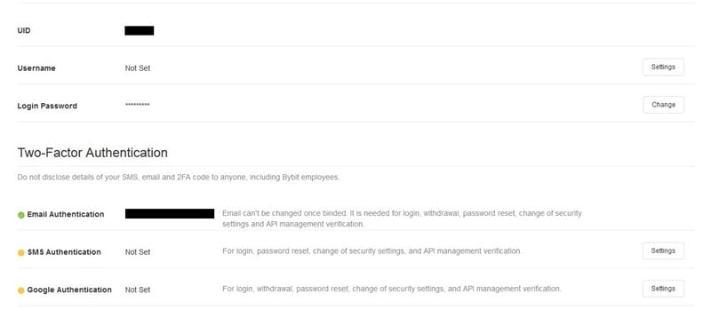 Bybit Account Configuration