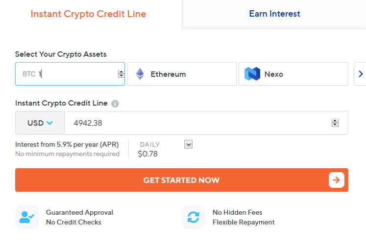 Nexo BTC Loan Calculations