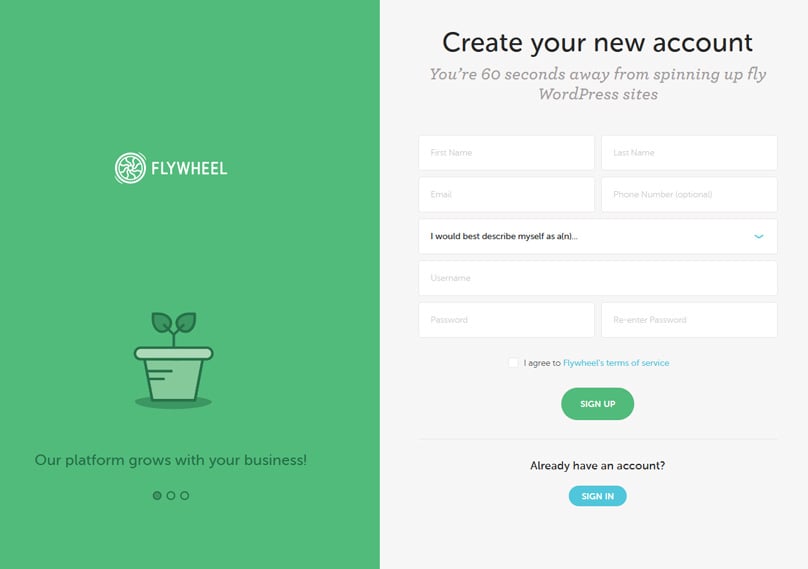 Create your account