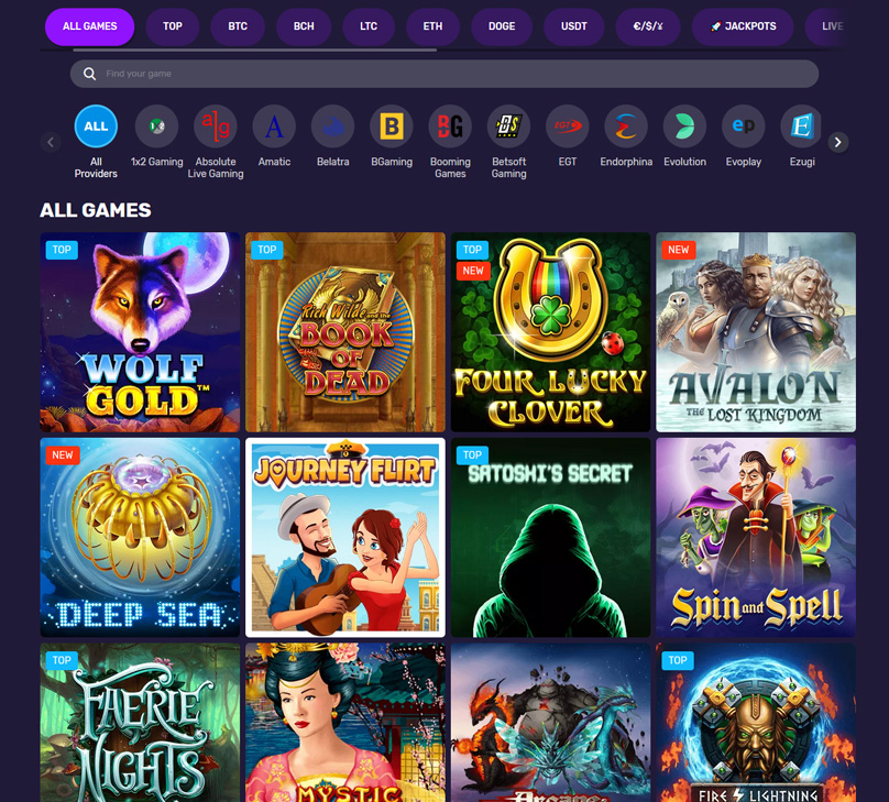 Some of the Games on Offer