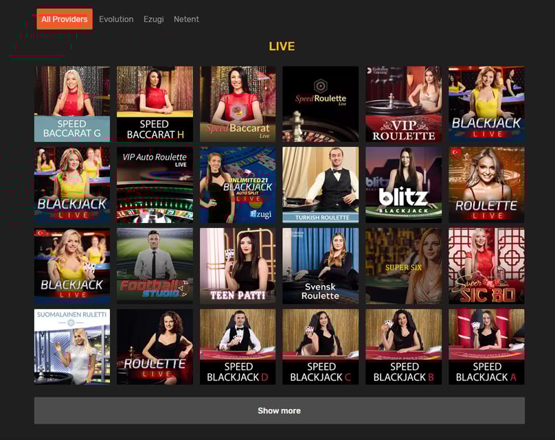 Live casino games