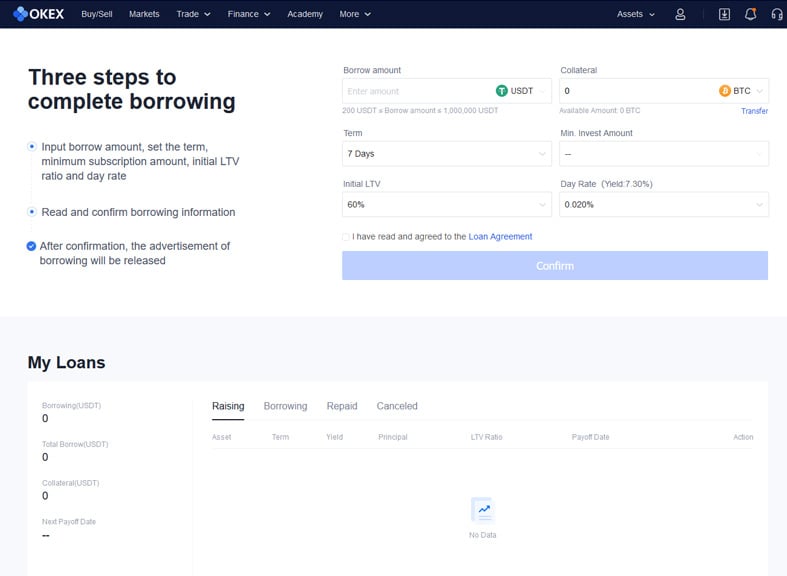 OKEx Loans