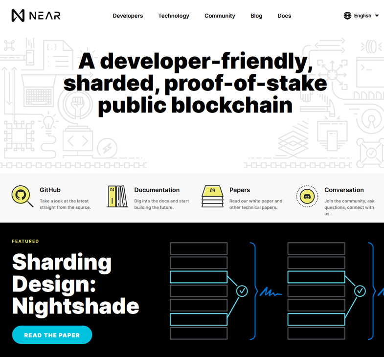 a public blockchain model that implements sharding and follows a proof-of-stake consensus.