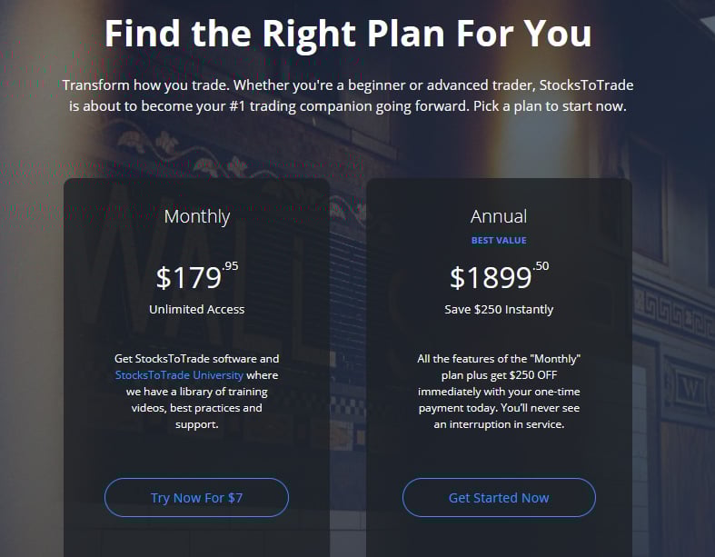 StocksToTrade Pricing