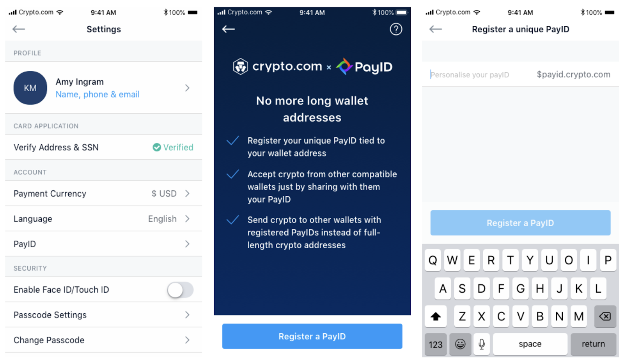 PayID on Crypto.com app