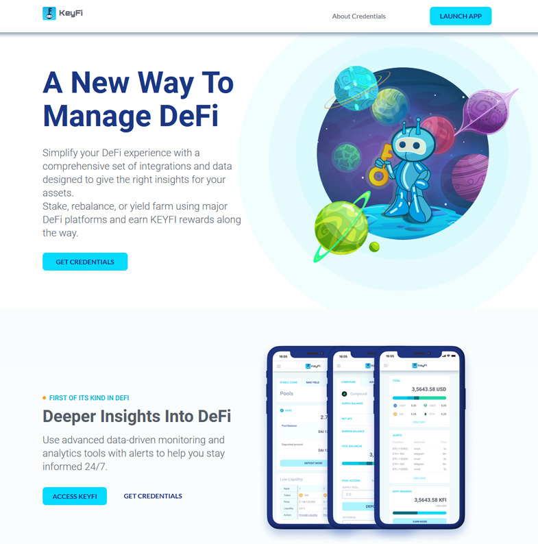 Engage in staking, rebalancing, or yield farming across leading DeFi platforms, and earn KEYFI tokens as a reward for your participation.