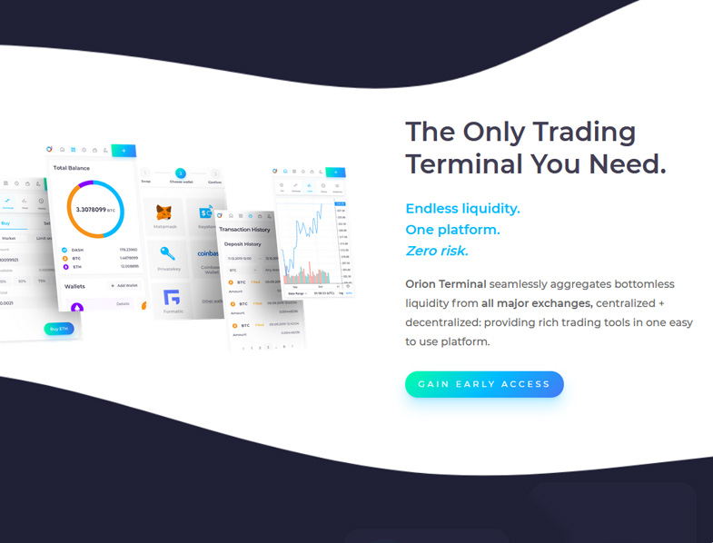 Orion Terminal merges the liquidity from all prominent exchanges.