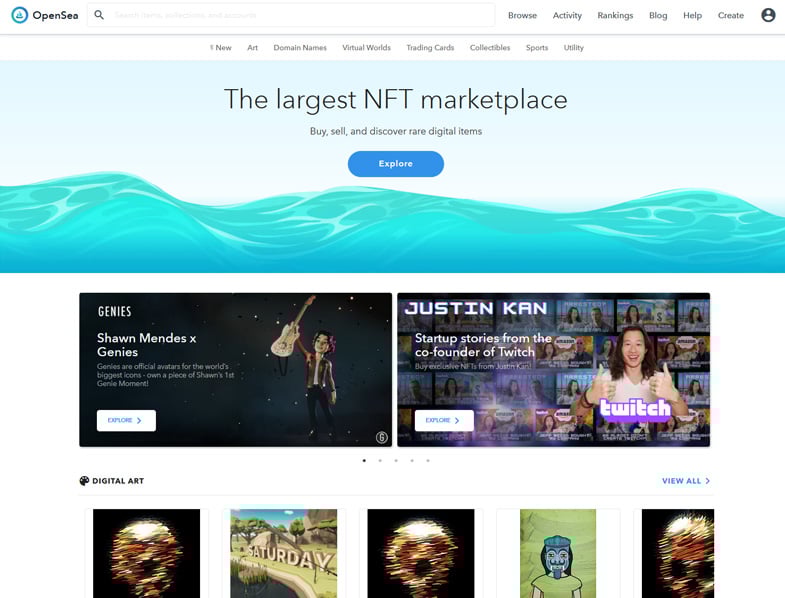 The Opensea website