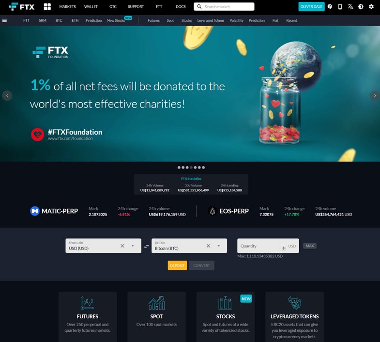 FTX Exchange Website