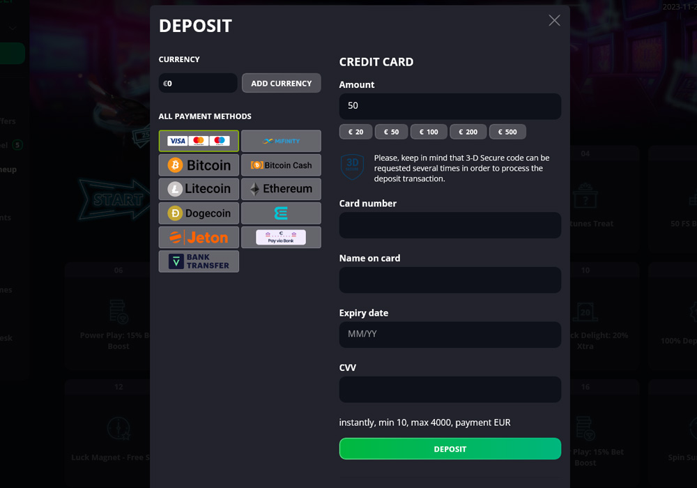 Deposit Methods