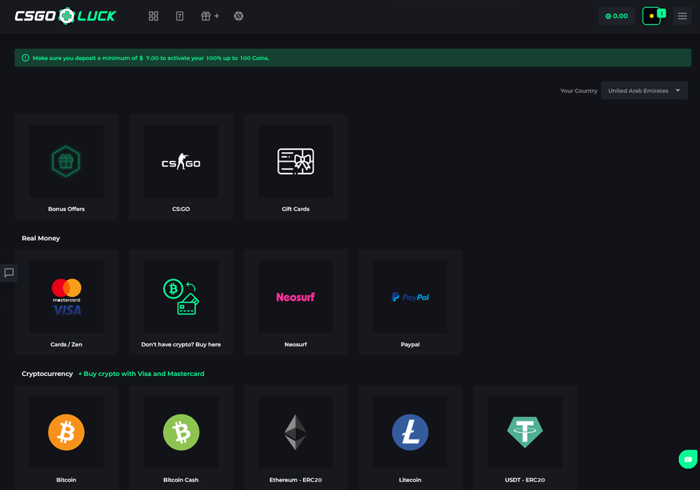 Deposits Options