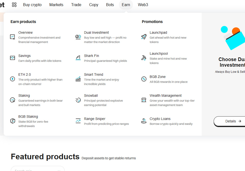Bitget Earn Products