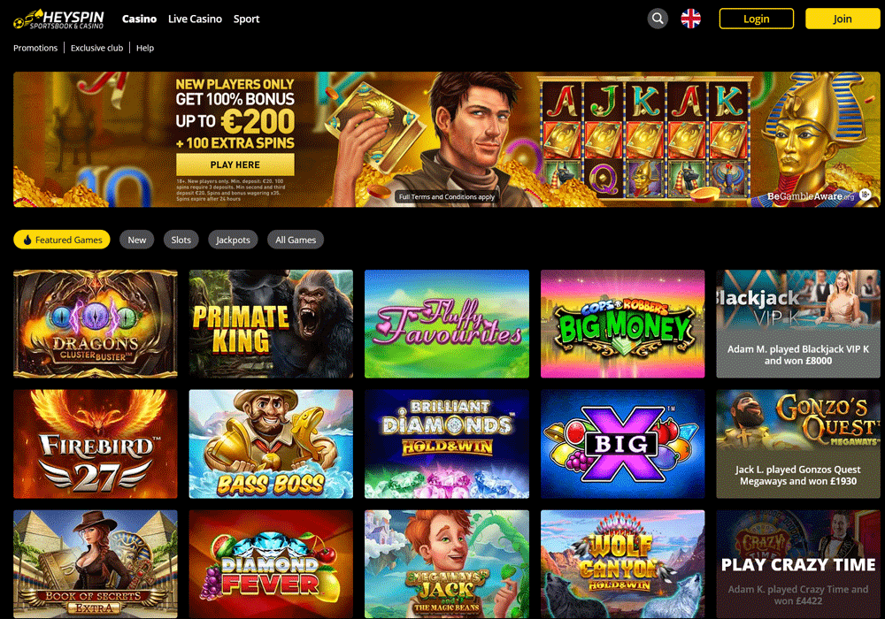 HeySpin Homepage