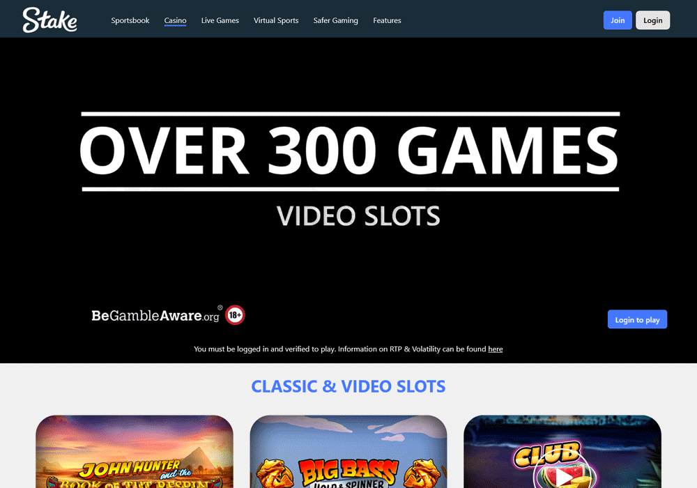 Stake Homepage