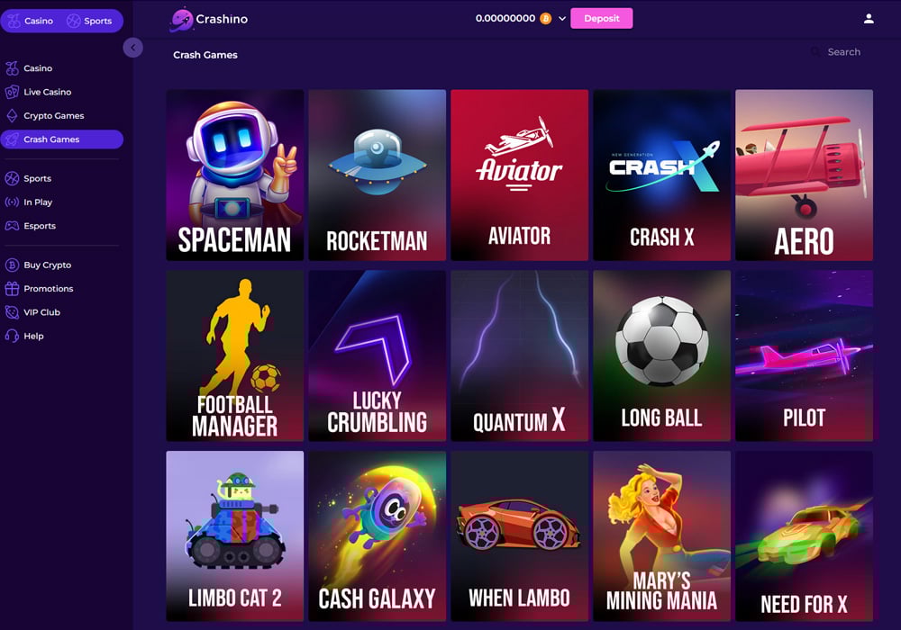 Crash games at Crashino