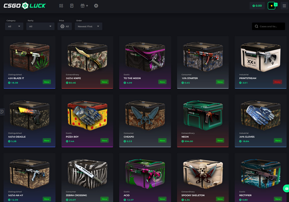 Cases at CSGOLuck