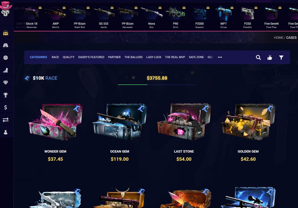 Cases at DaddySkins