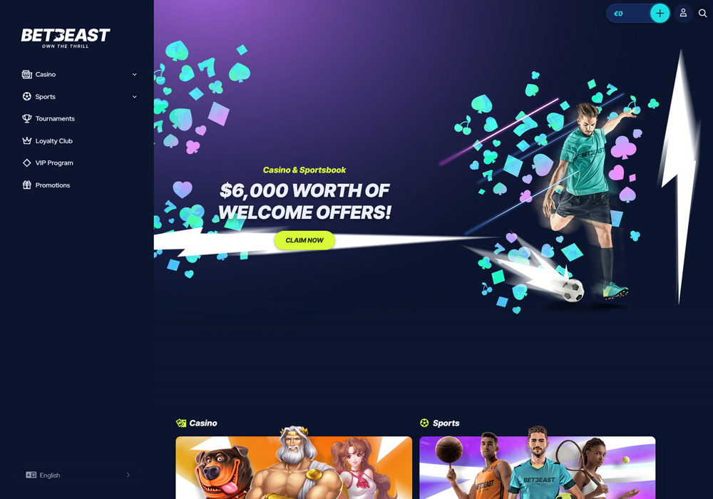 BetBeast Hompage