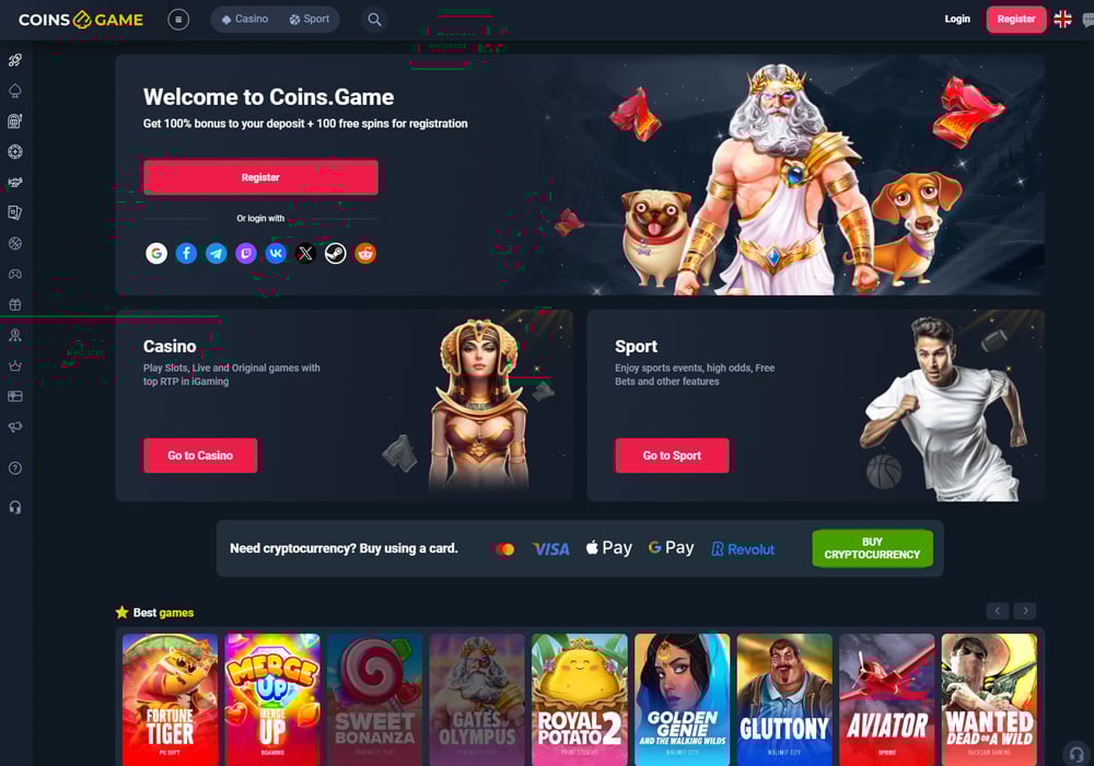 Coins game Homepage