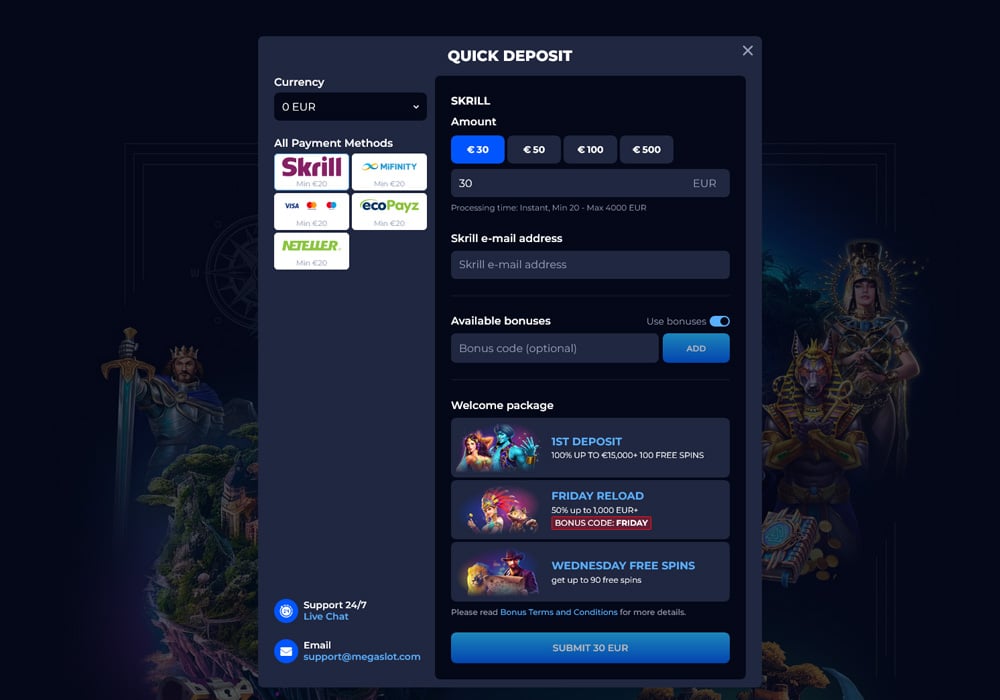 Deposit Options