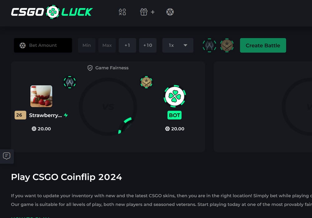 Coinflip at CSGOLuck