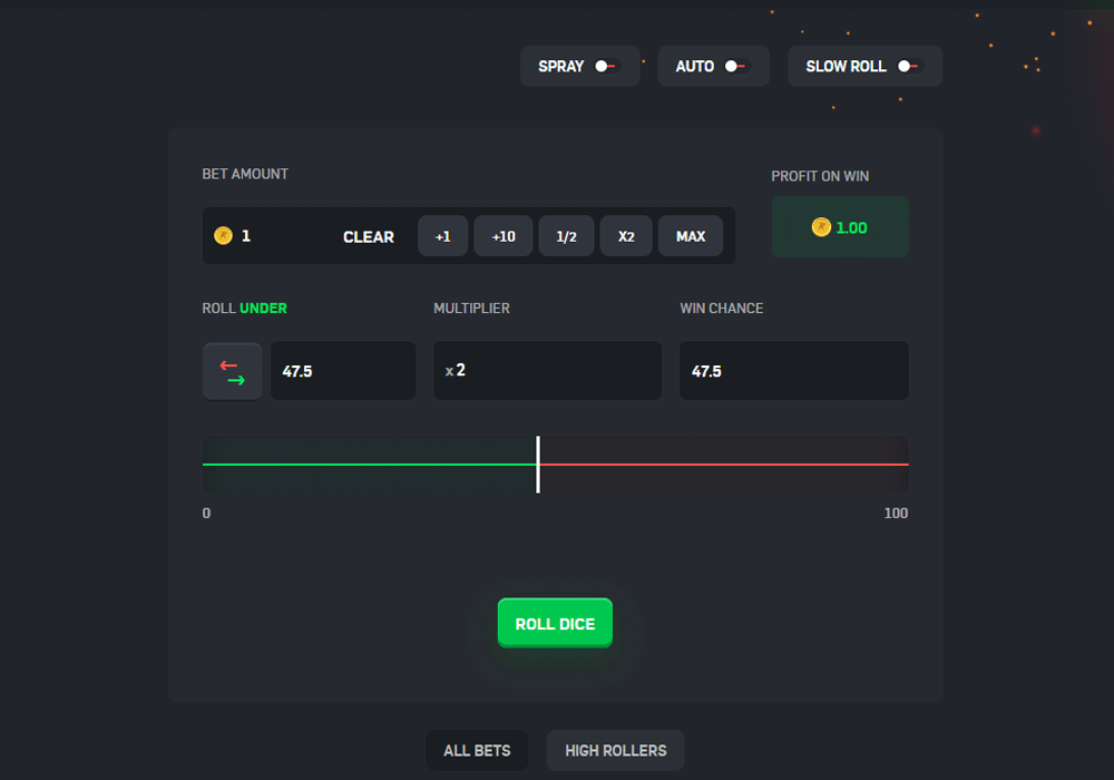 Dice On CSGORoll