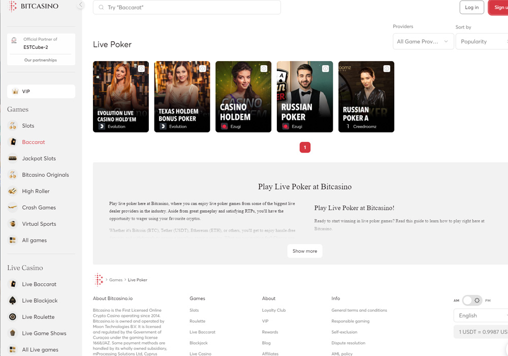 Bitcasino Poker