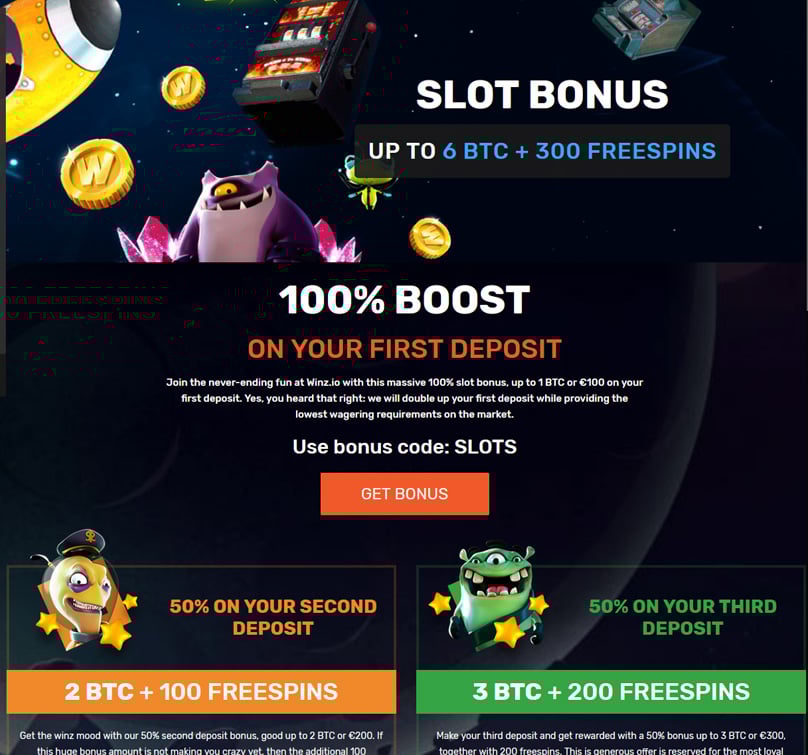 Welcome Bonus on Winz Casino