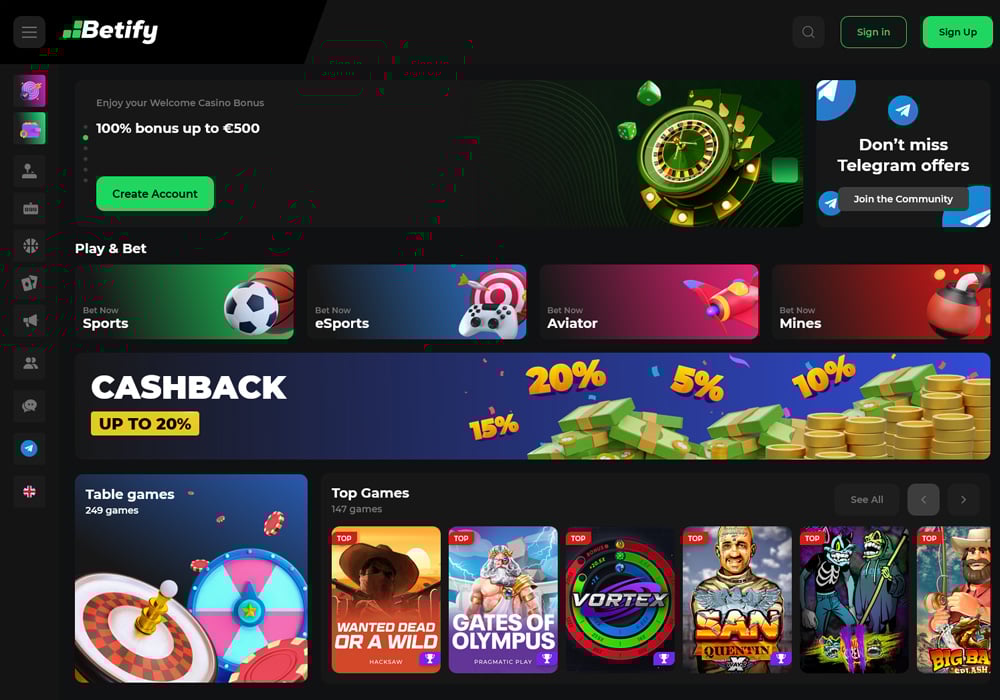 Betify Homepage