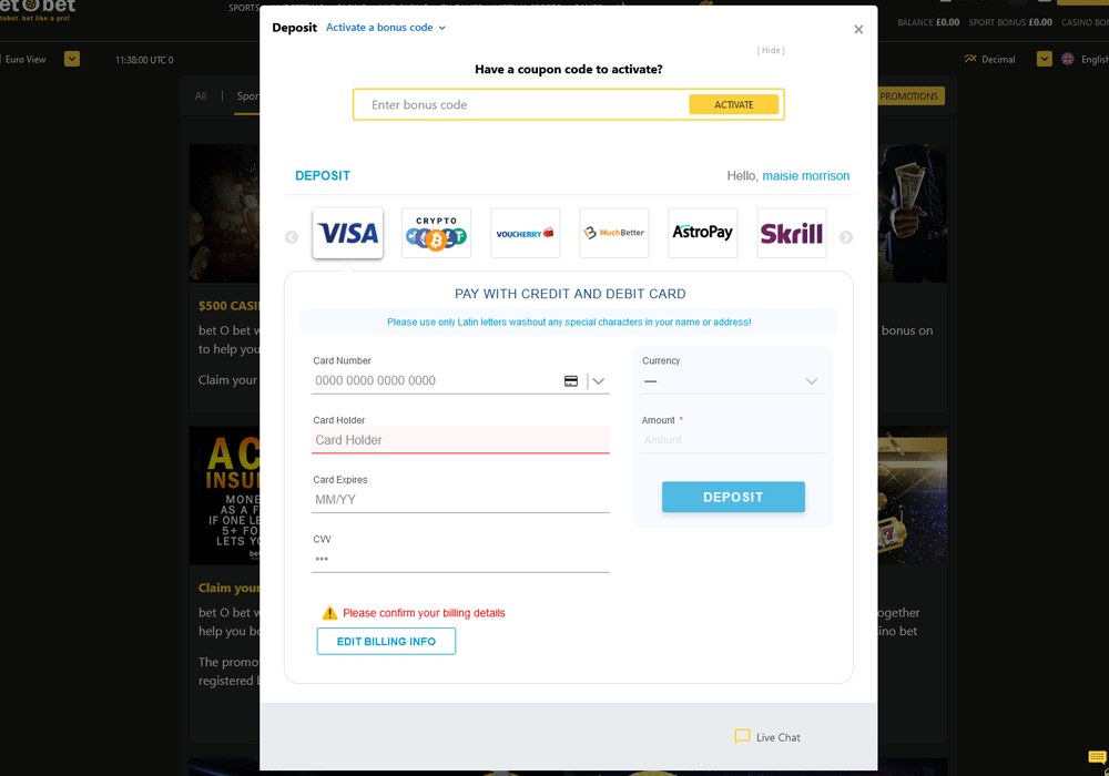 Deposit Options