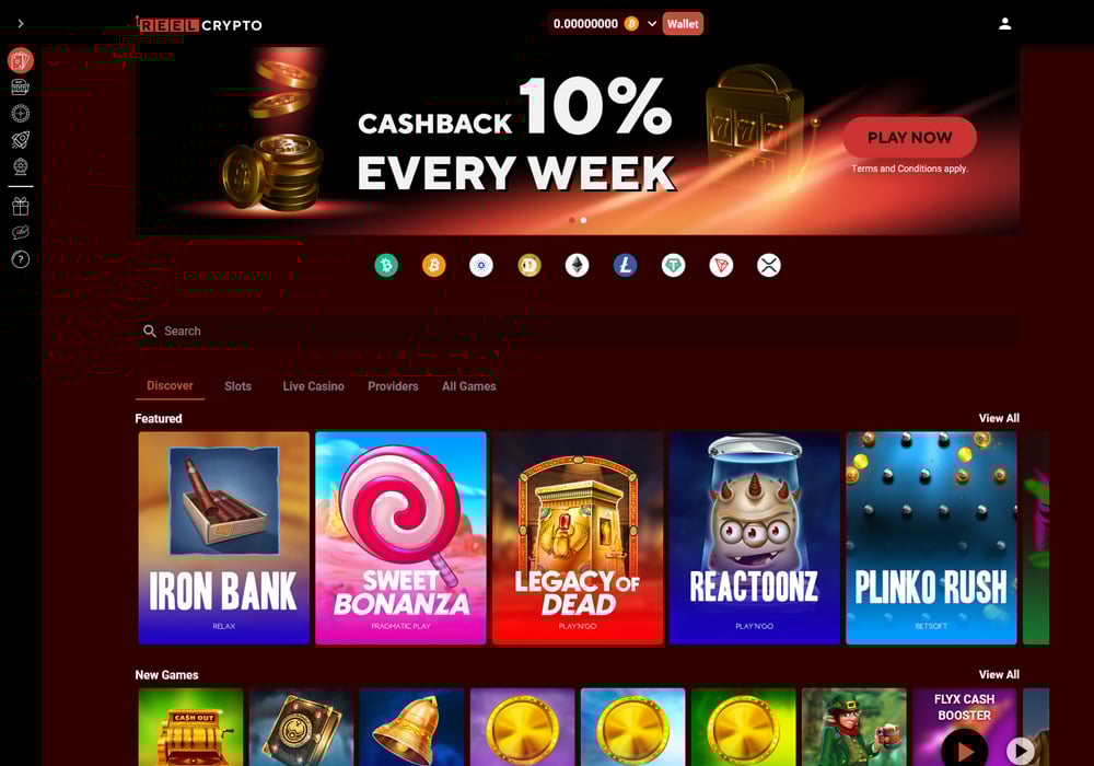 Reel Crypto Homepage