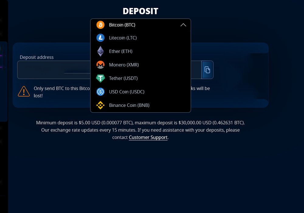 Deposit Options