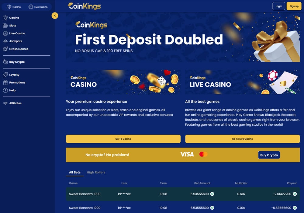Coinkings boasts one of the largest welcome bonuses.