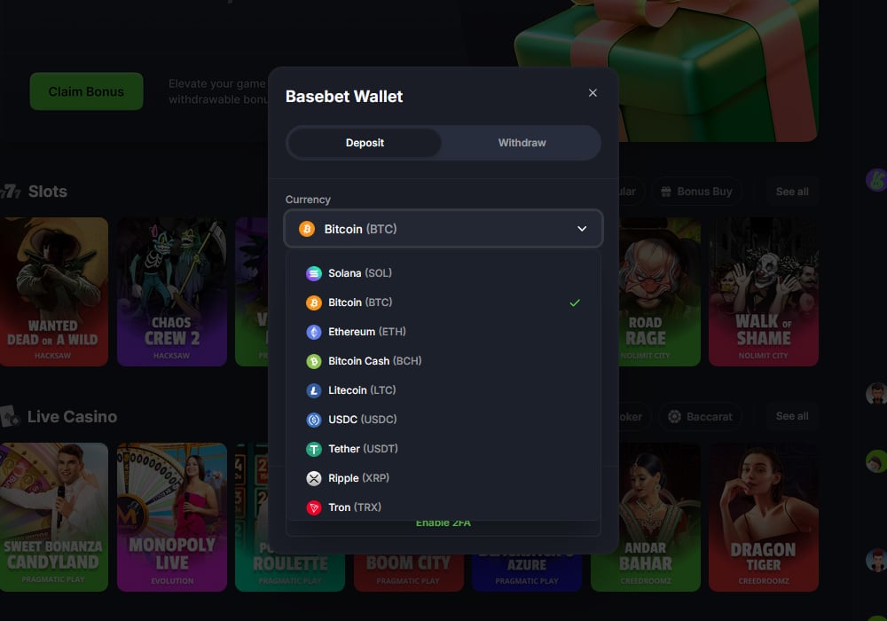Deposit Options