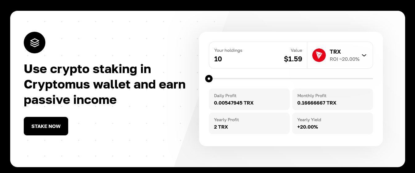 crypto staking in Cryptomus wallet