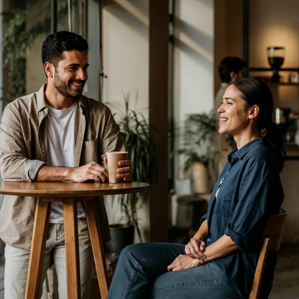 A couple deliberating over strategies for their mutual crypto prosperity.